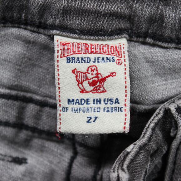 True Religion Shorts Women's 27 Gray Cutoff Raw Hem Horseshoe USA - Picture 3 of 7